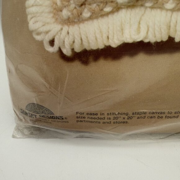 Vtg Sunset Needlepoint Kit Diamond Gros Point Pillow 16x16 Audrey Powell Sealed - Picture 5 of 9